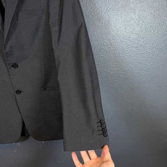 Yves Saint Lauren 48 men’s grey suit jacket 2 dots blazer Super 120’s France - Picture 5 of 14